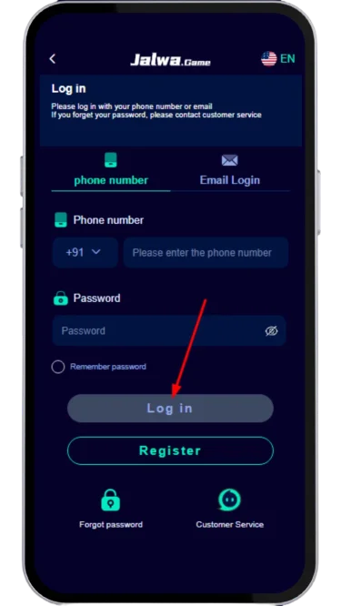 click on login button
